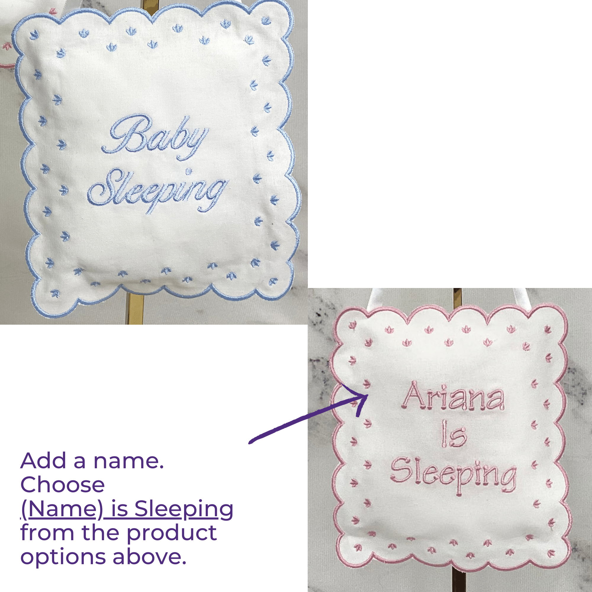 Picture of Embroidered Baby Sleeping Pillow